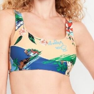 Matte Scoop-Neck Bikini Swim Top